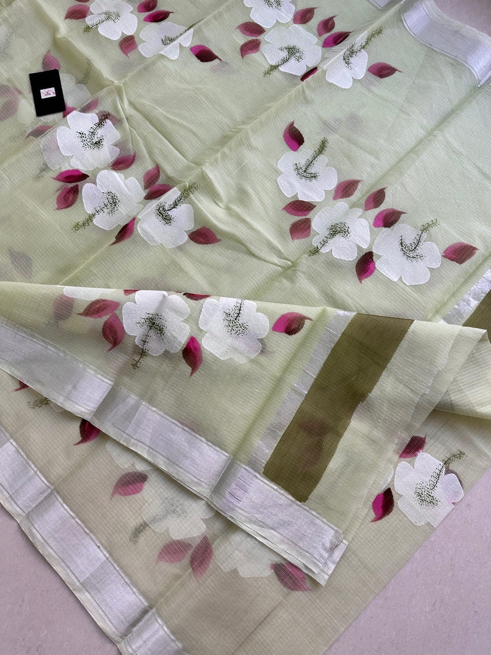 Handpainted Kota Cotton Doria Saree