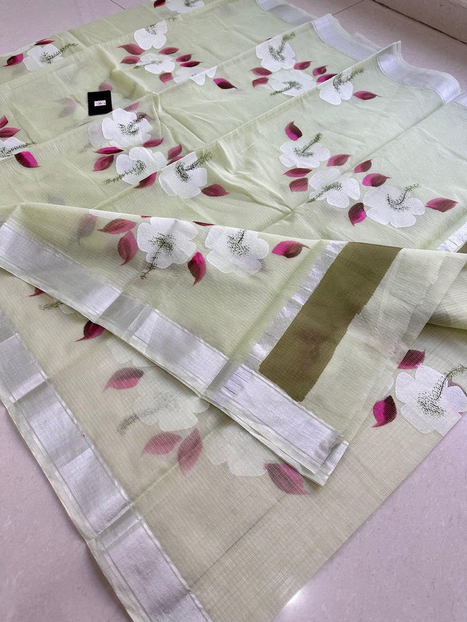 Handpainted Kota Cotton Doria Saree