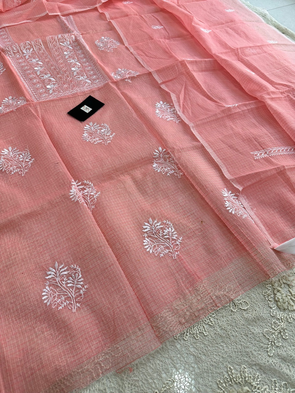 Embroidered Kota Cotton Doria Top N Dupatta (Suit)