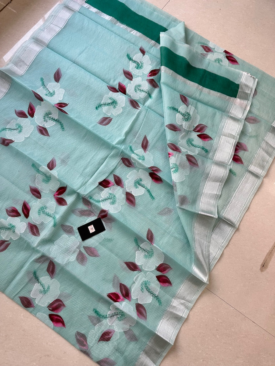 Handpainted Kota Cotton Doria Saree