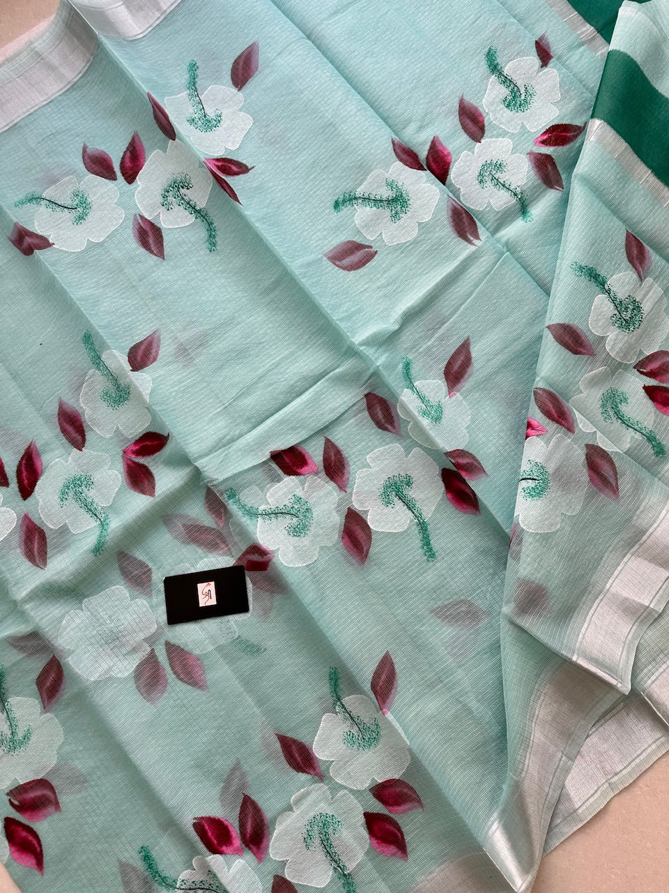 Handpainted Kota Cotton Doria Saree