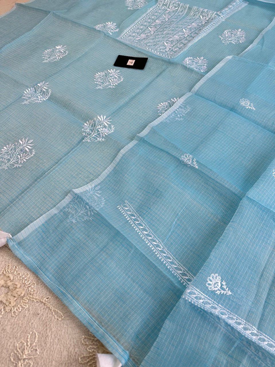 Embroidered Kota Cotton Doria Top N Dupatta (Suit)