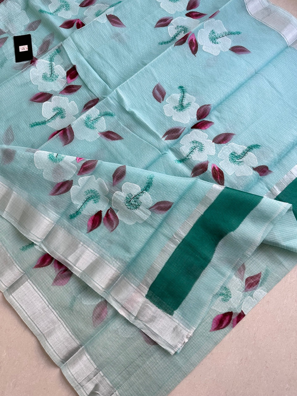 Handpainted Kota Cotton Doria Saree