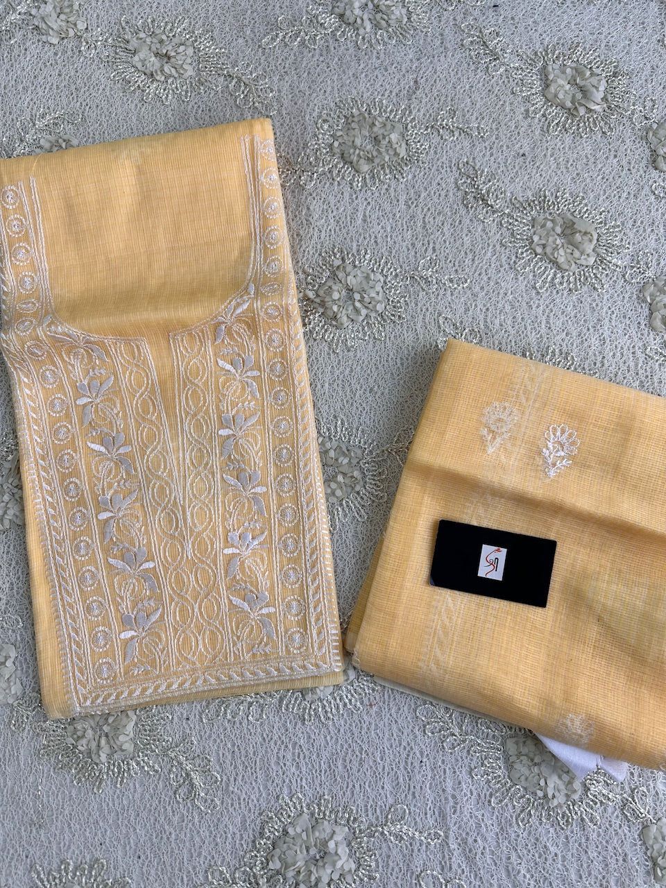 Embroidered Kota Cotton Doria Top N Dupatta (Suit)