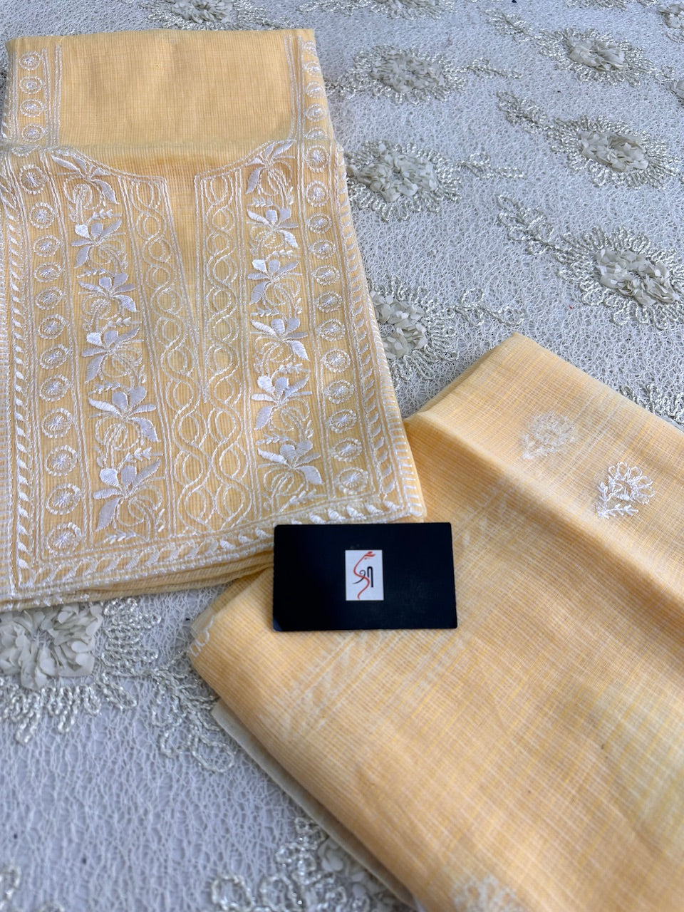 Embroidered Kota Cotton Doria Top N Dupatta (Suit)