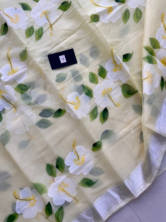 Handpainted Kota Cotton Doria Saree