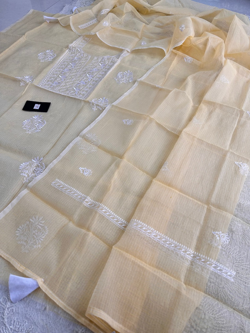 Embroidered Kota Cotton Doria Top N Dupatta (Suit)