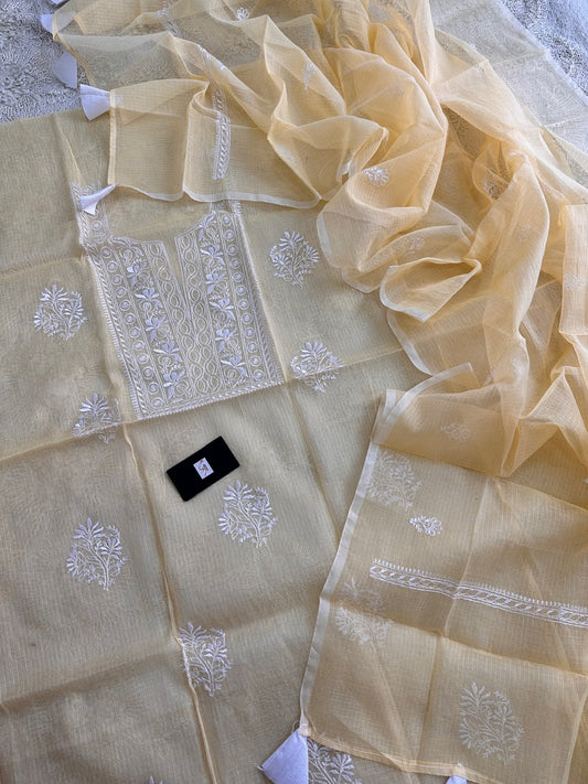 Embroidered Kota Cotton Doria Top N Dupatta (Suit)