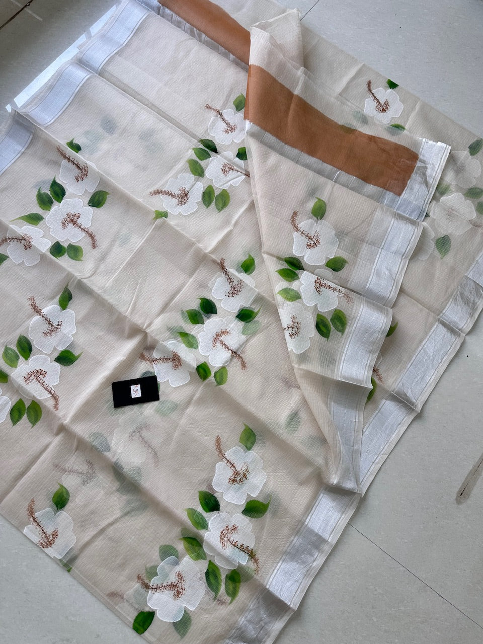 Handpainted Kota Cotton Doria Saree