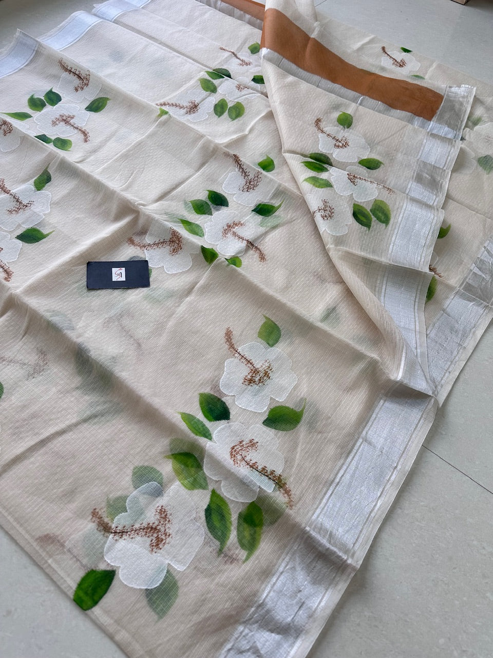 Handpainted Kota Cotton Doria Saree