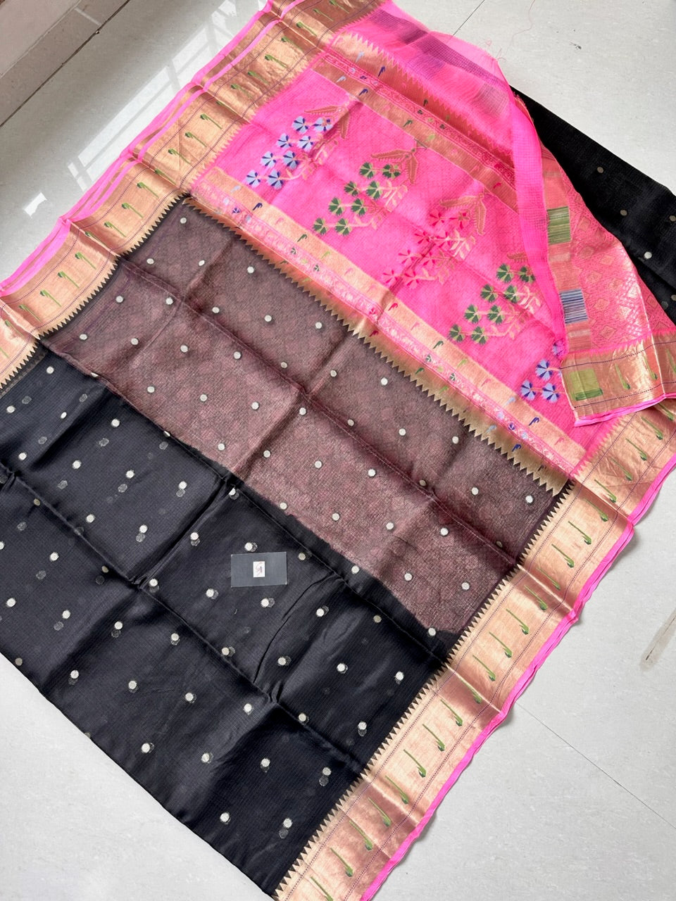 Pure Weaved Kota Cotton Doria Saree