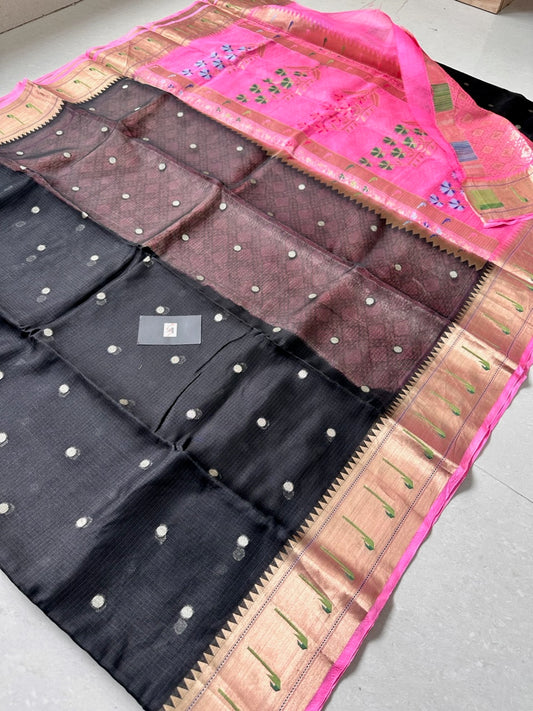 Pure Weaved Kota Cotton Doria Saree