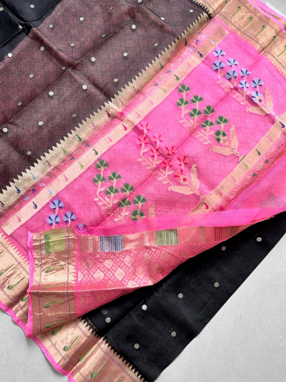 Pure Weaved Kota Cotton Doria Saree