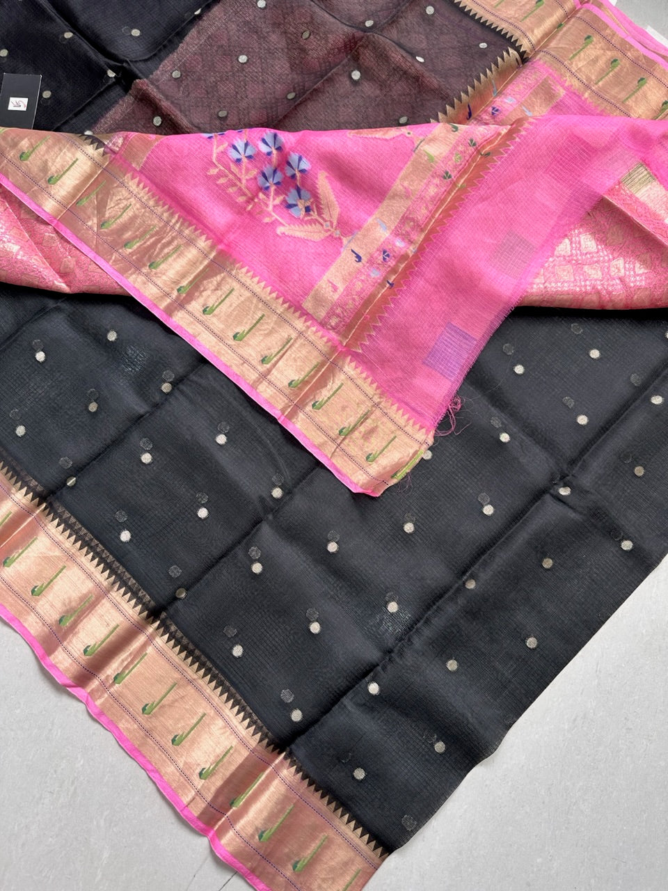 Pure Weaved Kota Cotton Doria Saree