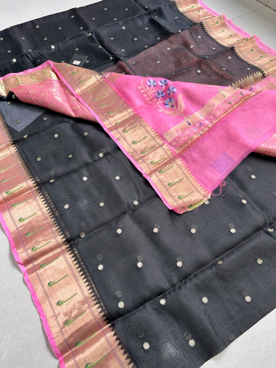 Pure Weaved Kota Cotton Doria Saree