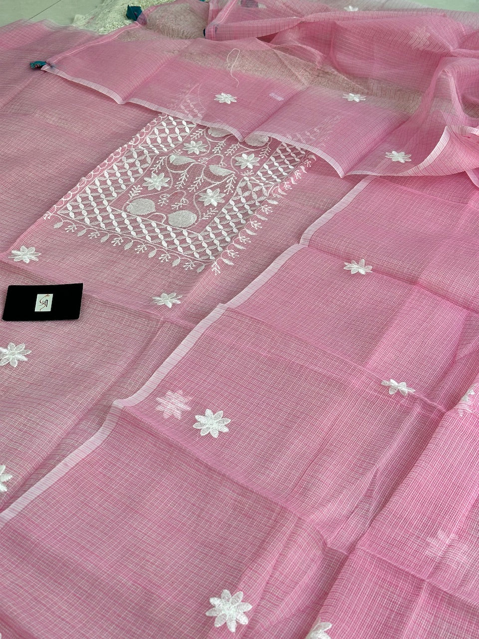 Embroidered Kota Cotton Doria Top N Dupatta (Suit)