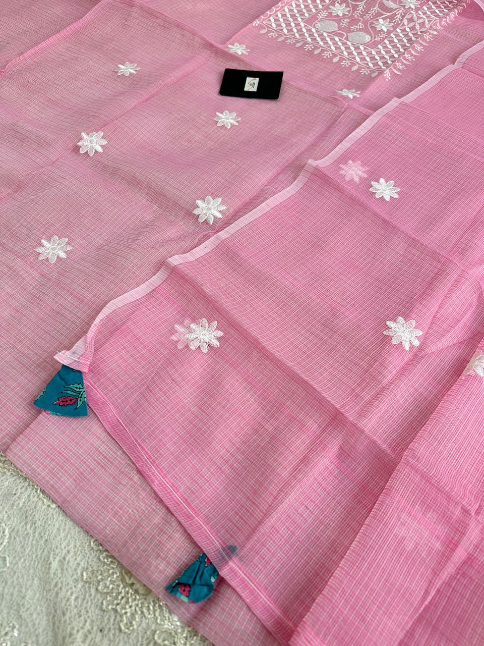 Embroidered Kota Cotton Doria Top N Dupatta (Suit)