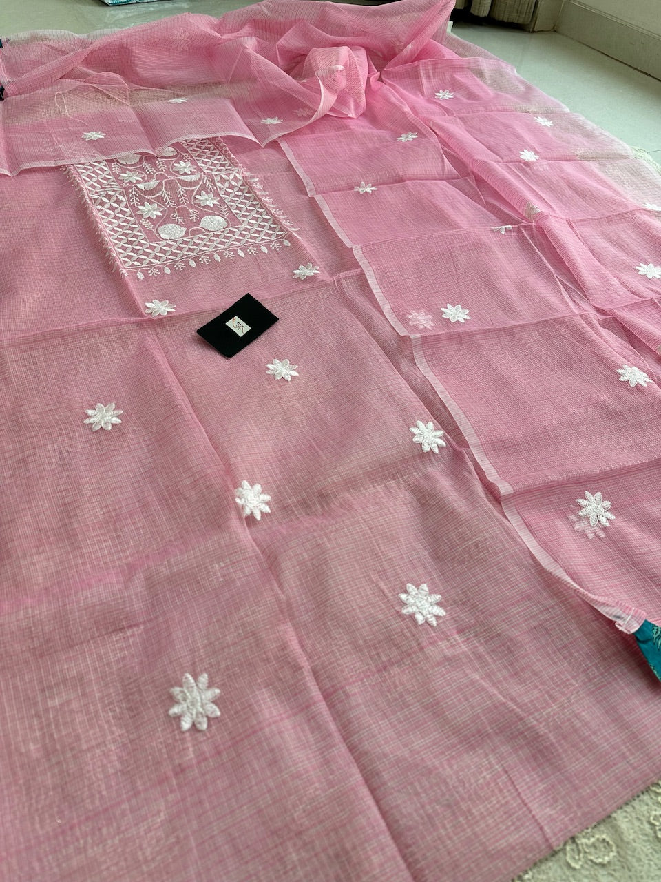 Embroidered Kota Cotton Doria Top N Dupatta (Suit)