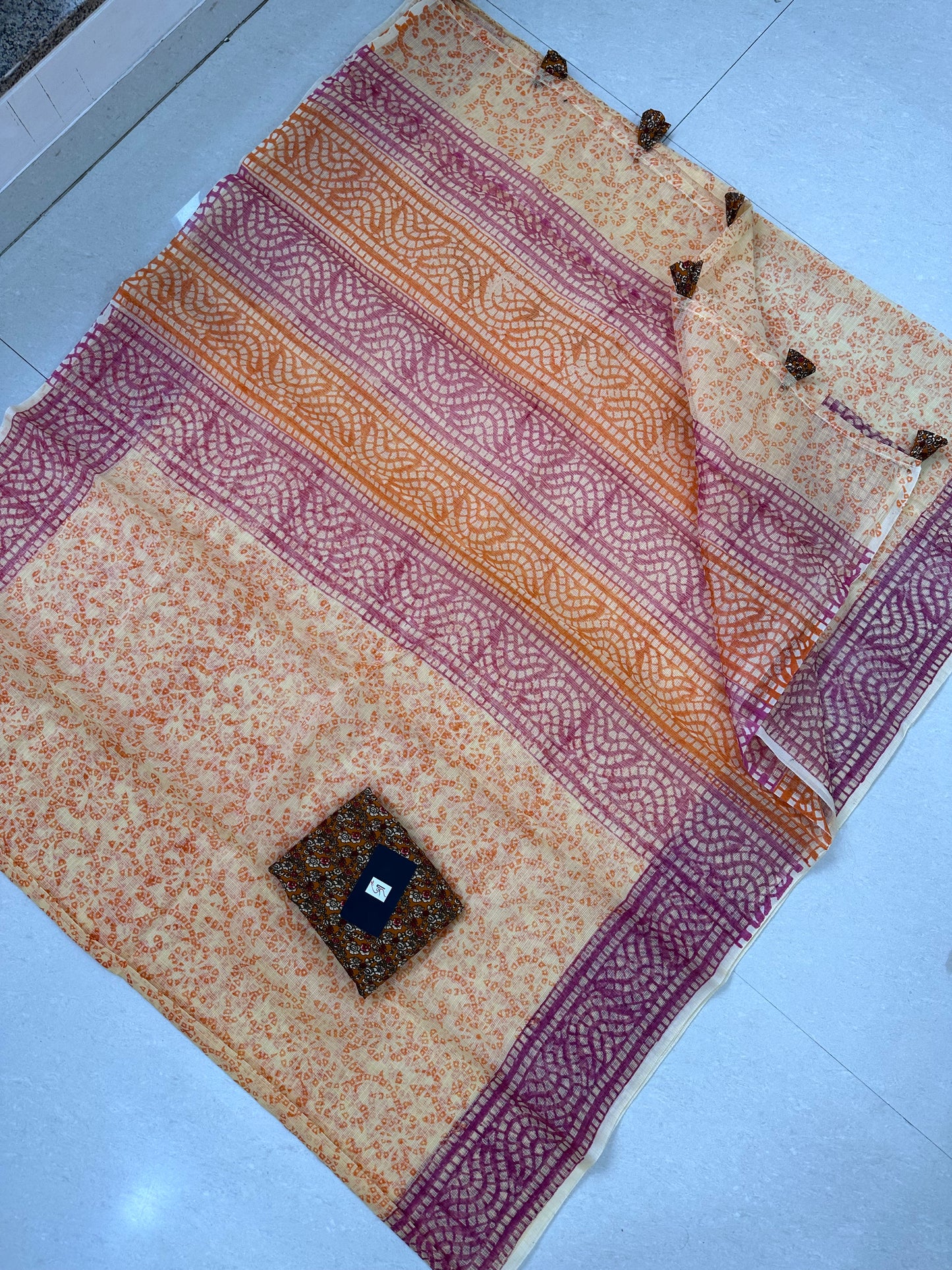 HandBlock Printed Kota Cotton Doria Sare