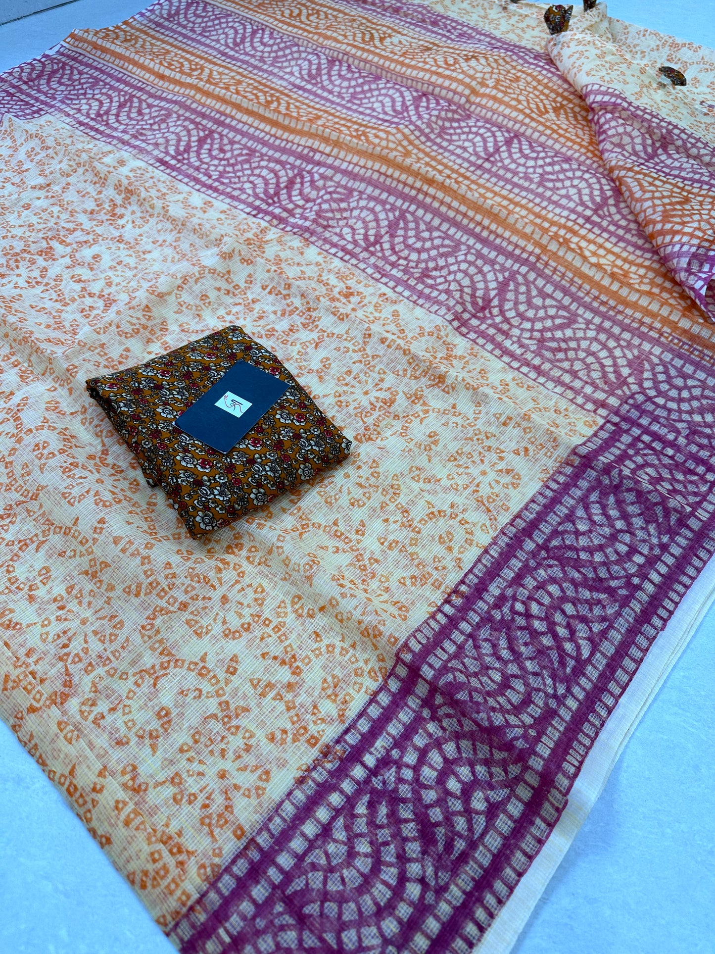 HandBlock Printed Kota Cotton Doria Sare