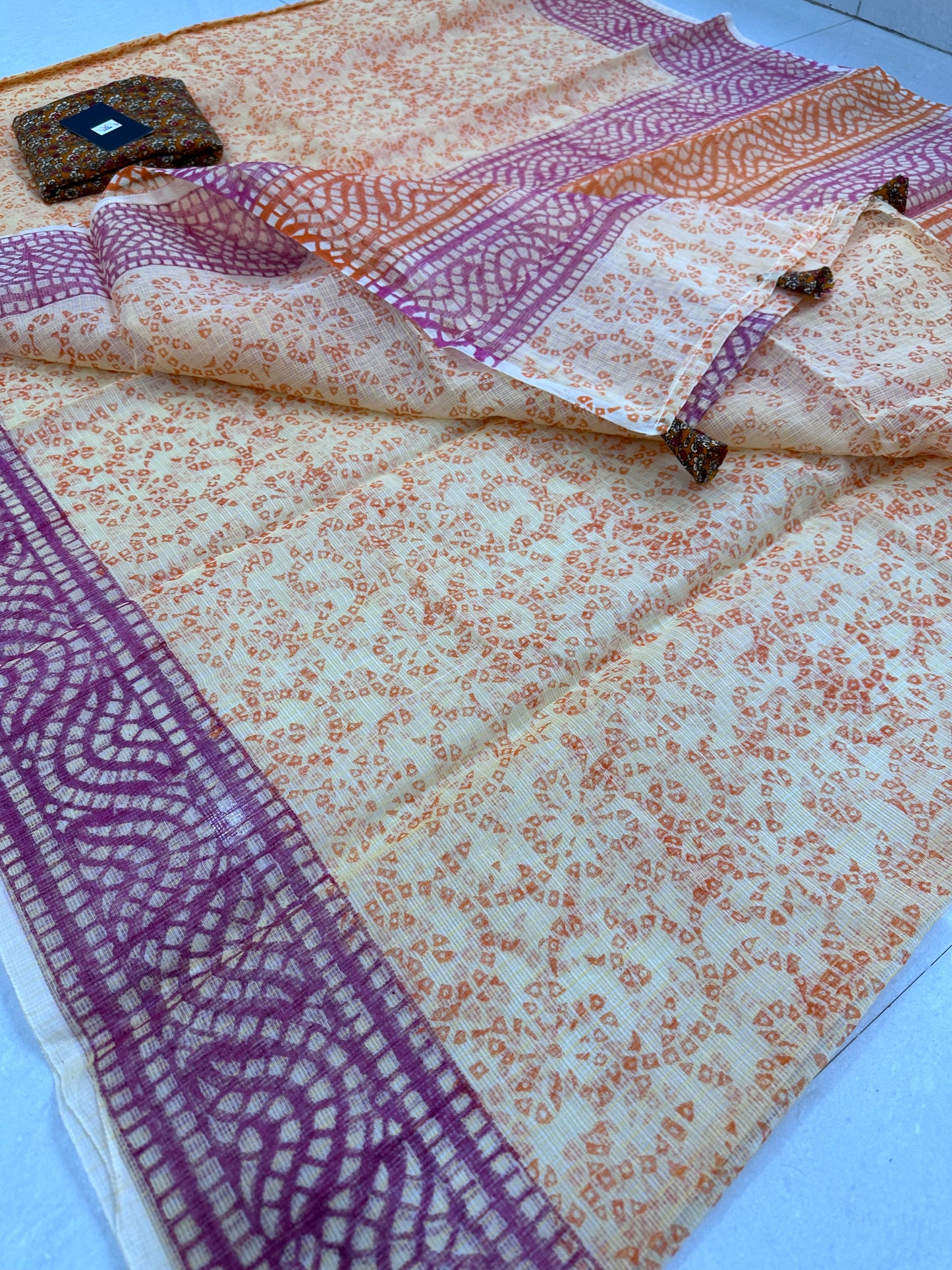 HandBlock Printed Kota Cotton Doria Sare