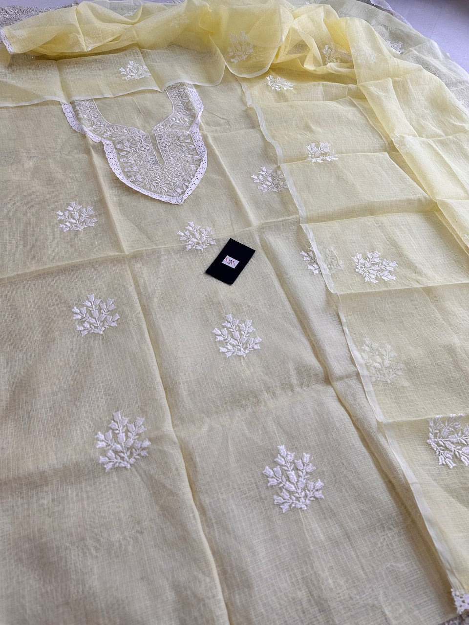 Embroidered Kota Cotton Doria Top N Dupatta (Suit)