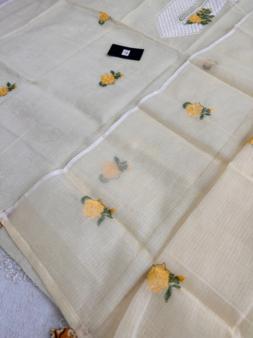 Embroidered Kota Cotton Doria Top N Dupatta (Suit)