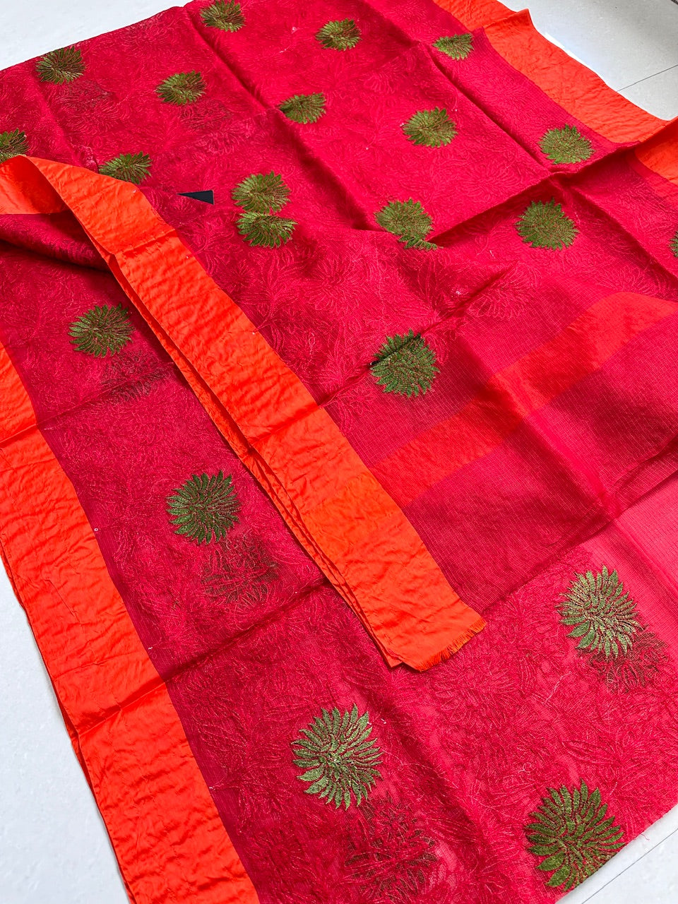 Pure Embroidered Kota Silk Saree