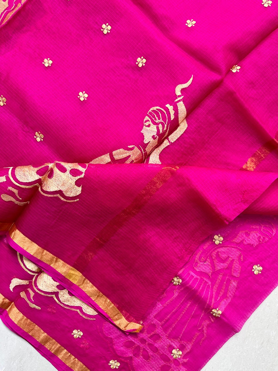 Pure Embroidered Kota Silk Saree