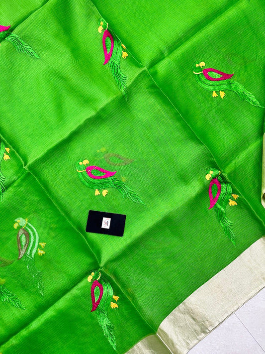 Pure Embroidered Kota Silk Saree