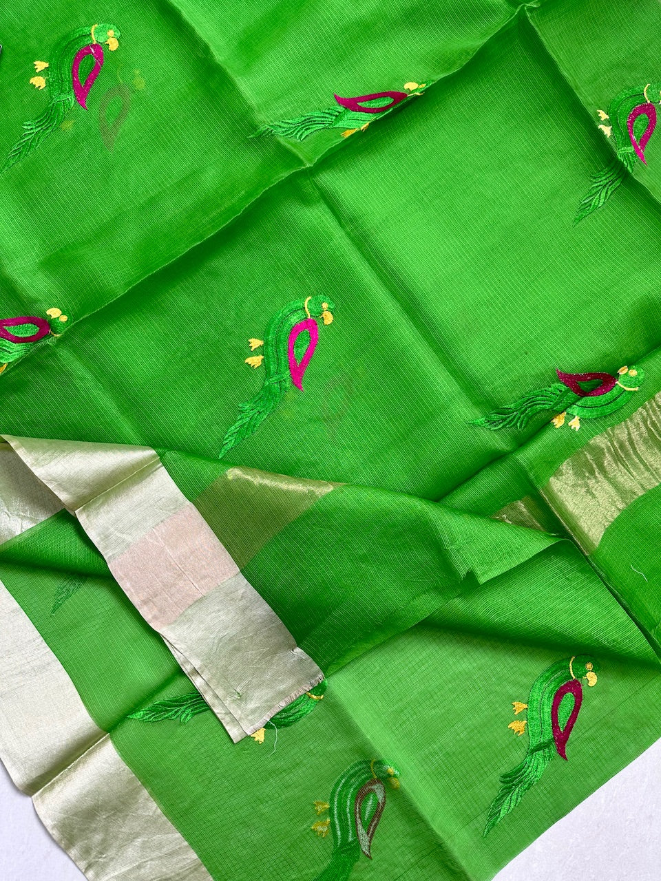 Pure Embroidered Kota Silk Saree