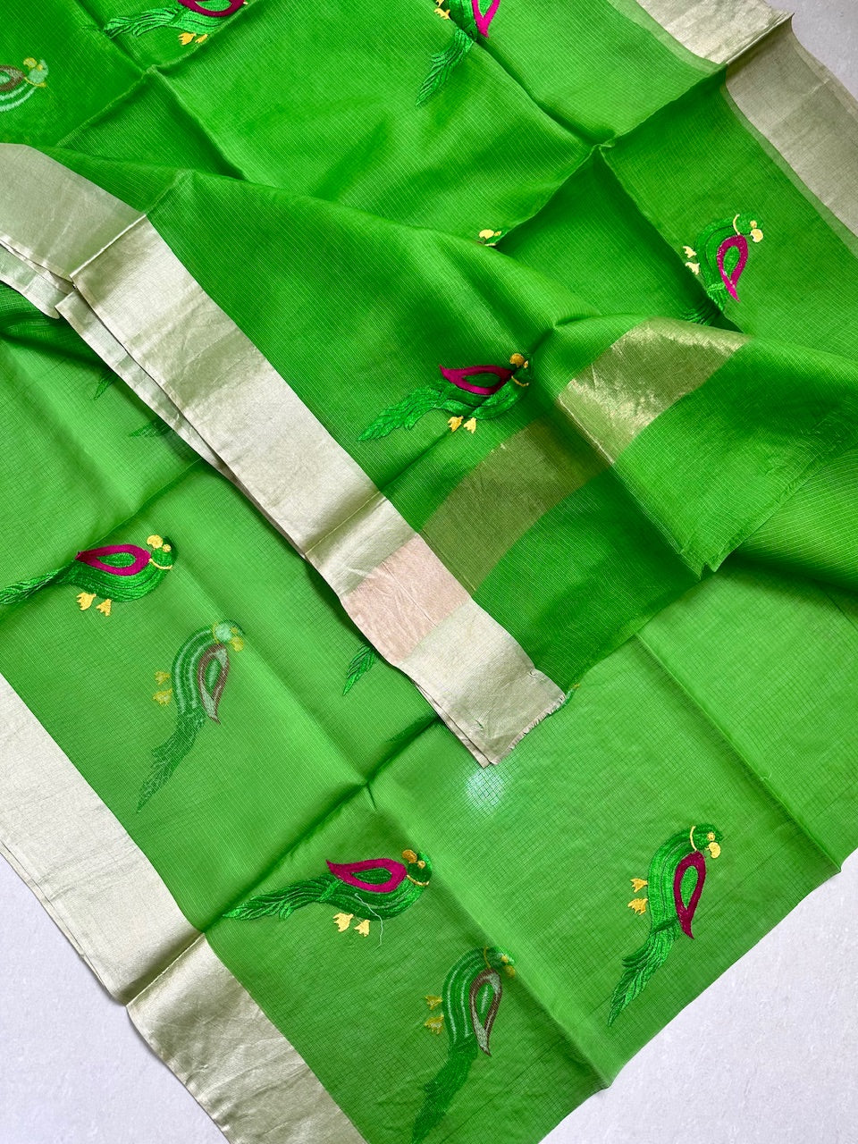 Pure Embroidered Kota Silk Saree