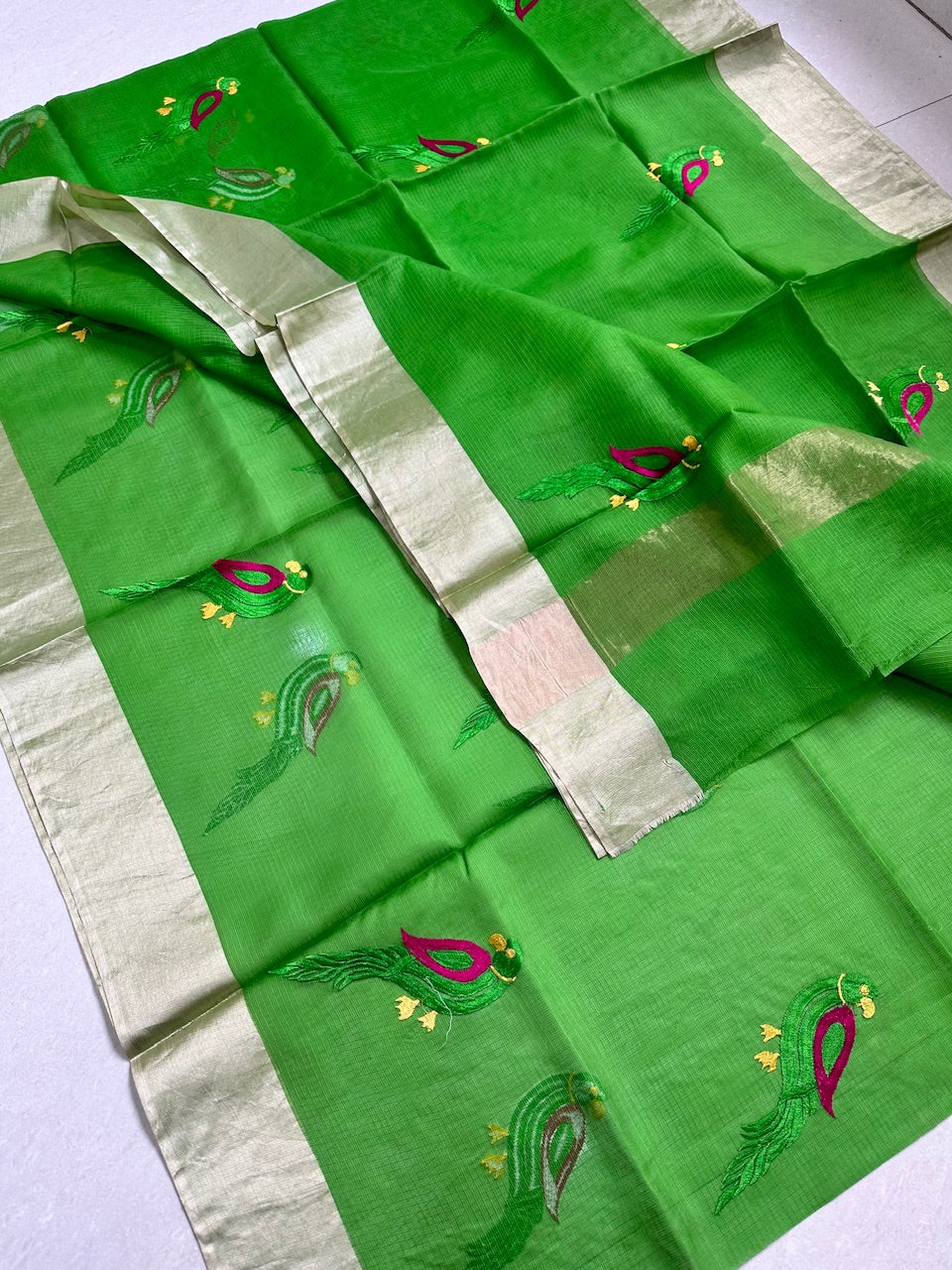 Pure Embroidered Kota Silk Saree