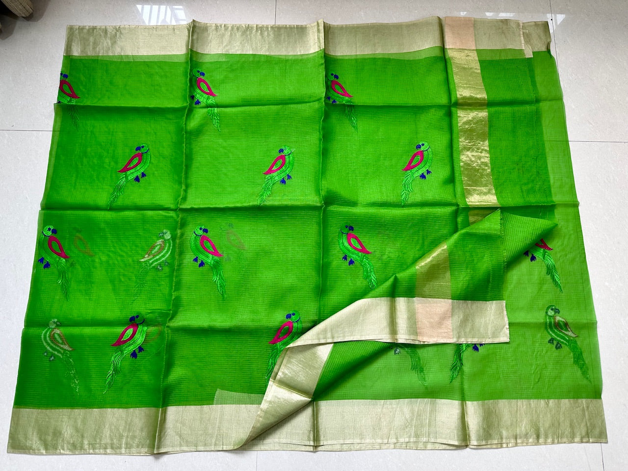 Pure Embroidered Kota Silk Saree