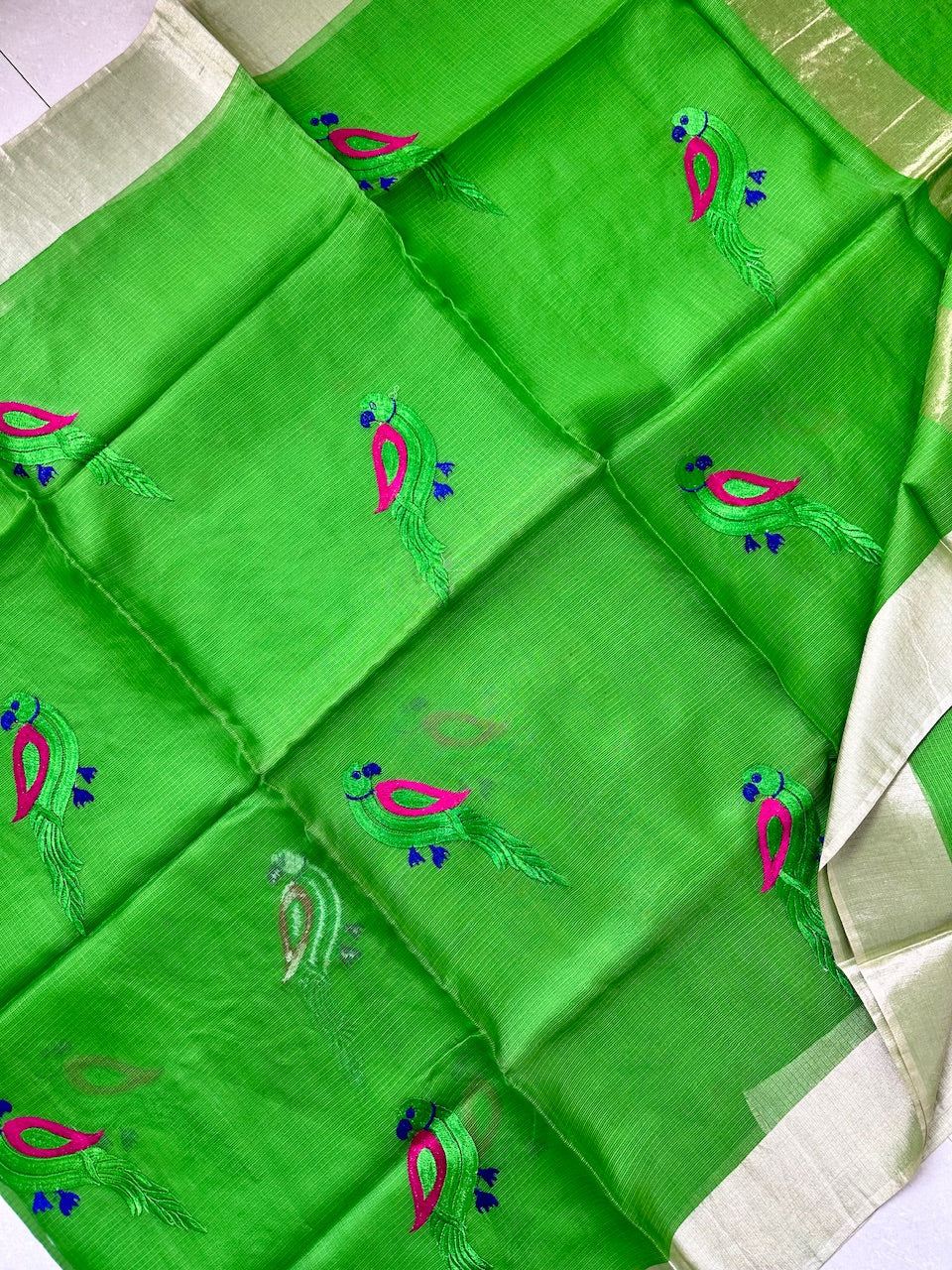 Pure Embroidered Kota Silk Saree