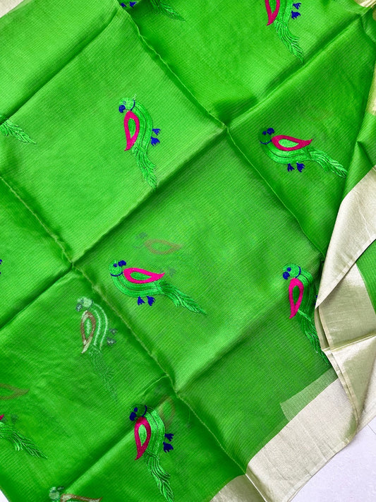 Pure Embroidered Kota Silk Saree