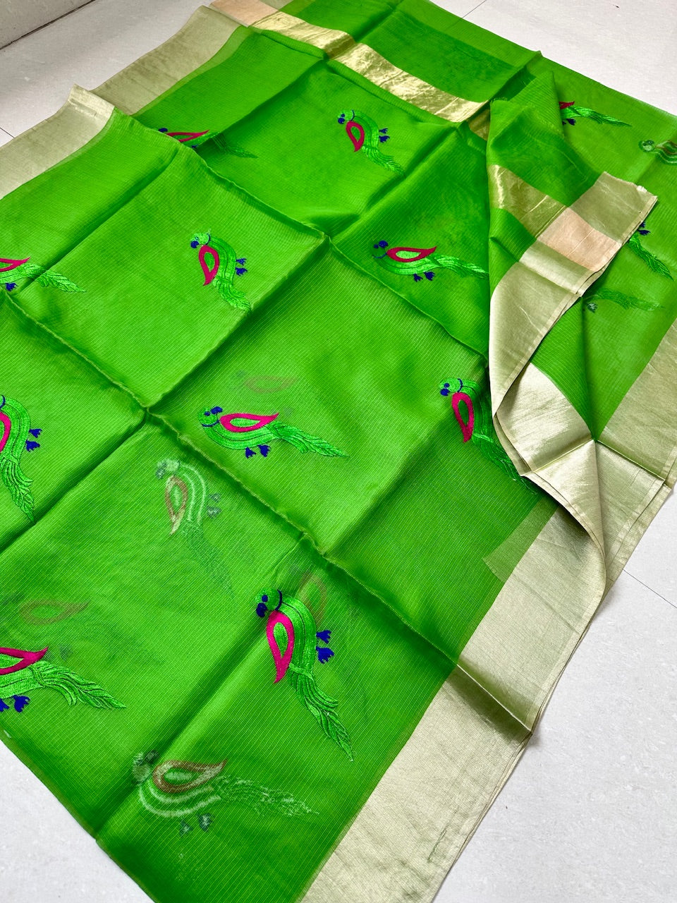 Pure Embroidered Kota Silk Saree