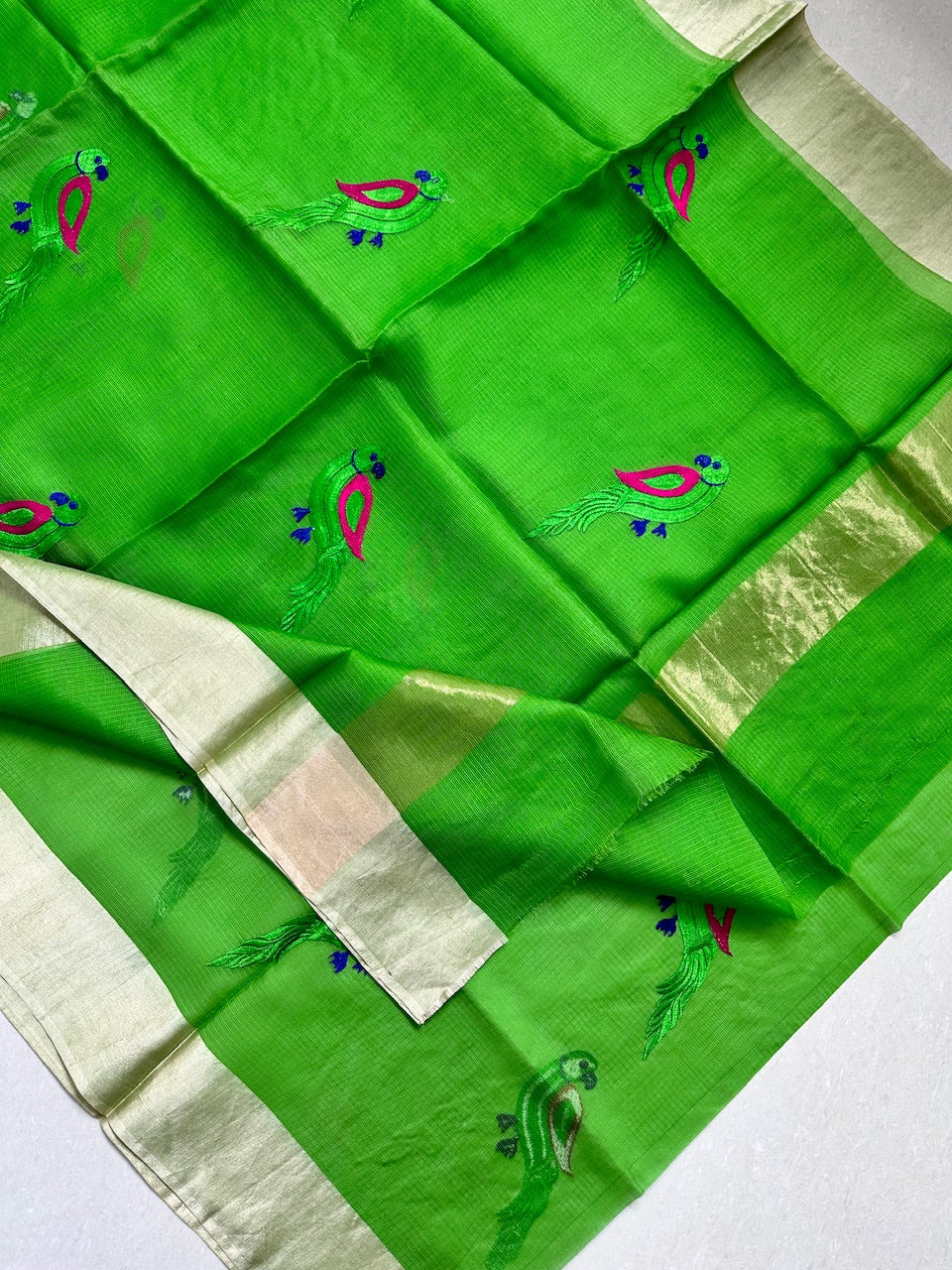 Pure Embroidered Kota Silk Saree