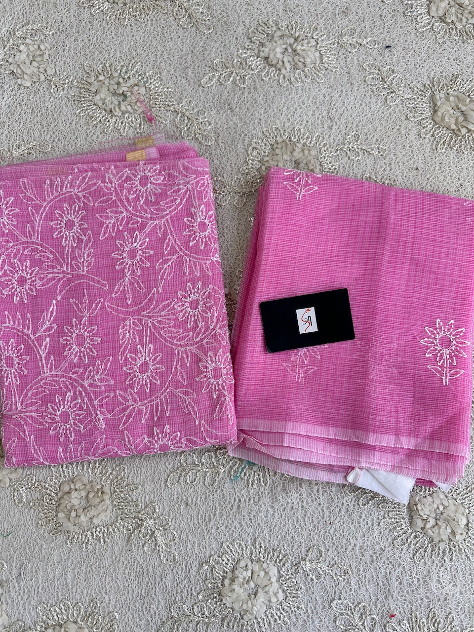 Embroidered Kota Cotton Doria Top N Dupatta (Suit)