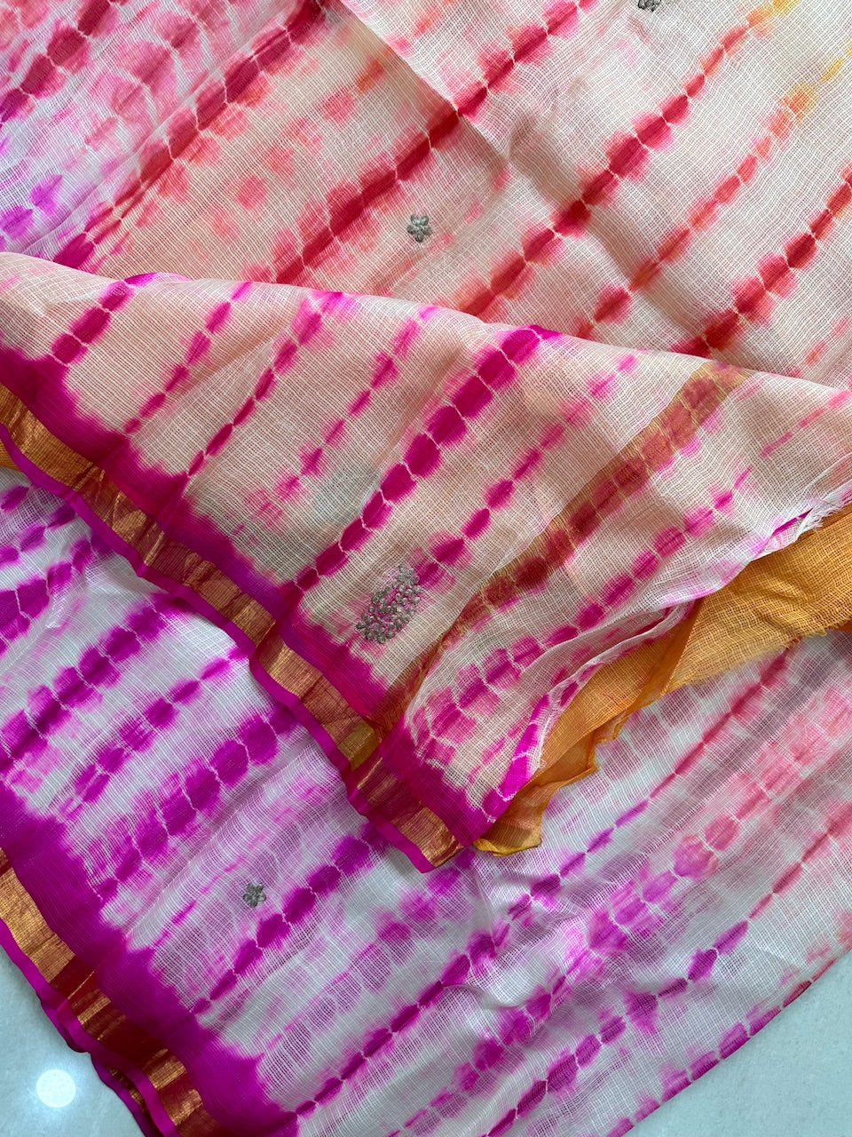 Pure Pitta Embroidered Kota Silk Saree