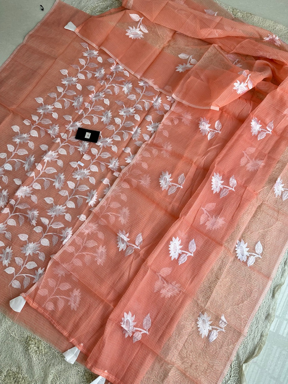 Embroidered Kota Cotton Doria Top N Dupatta (Suit)