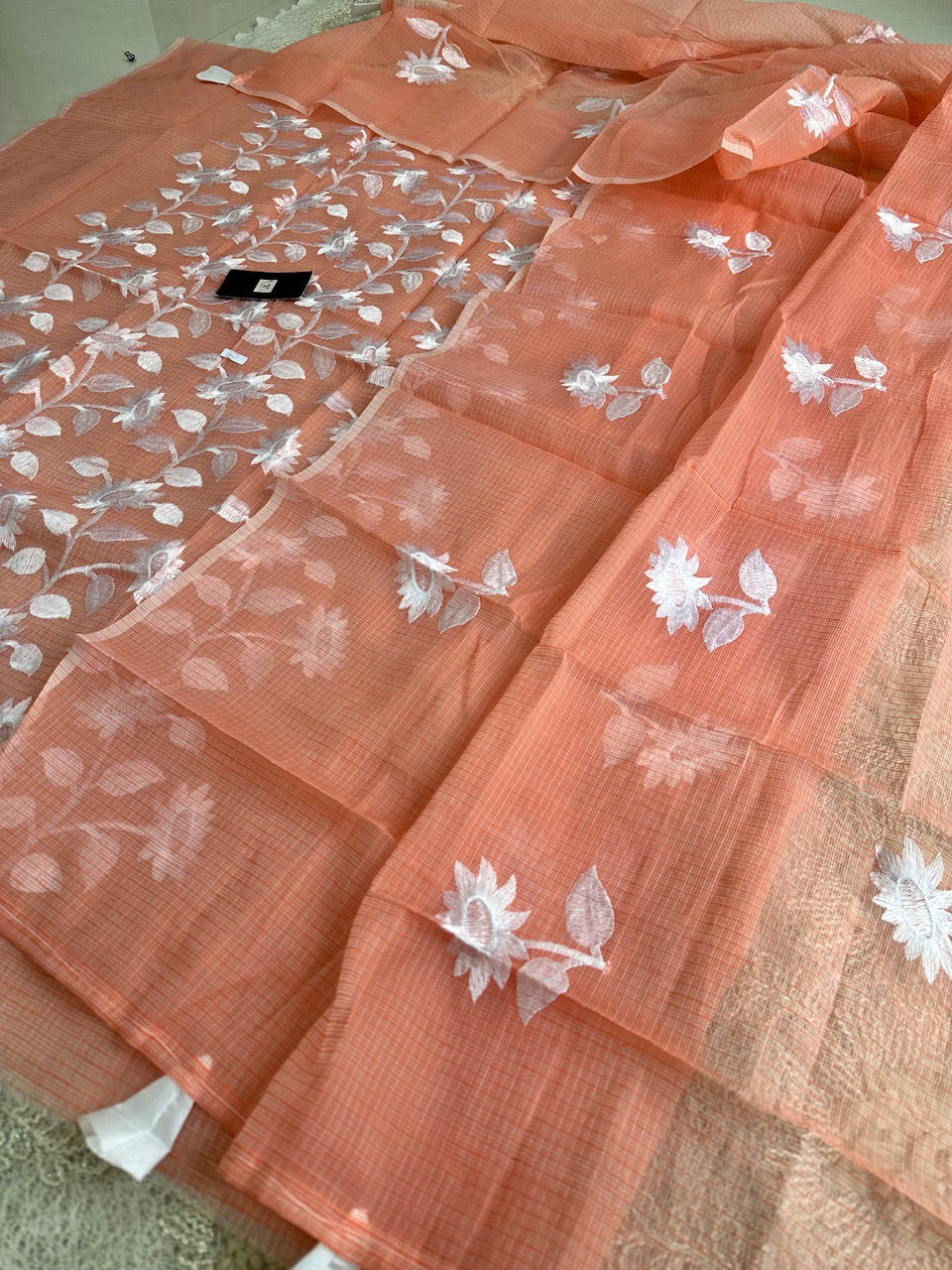 Embroidered Kota Cotton Doria Top N Dupatta (Suit)