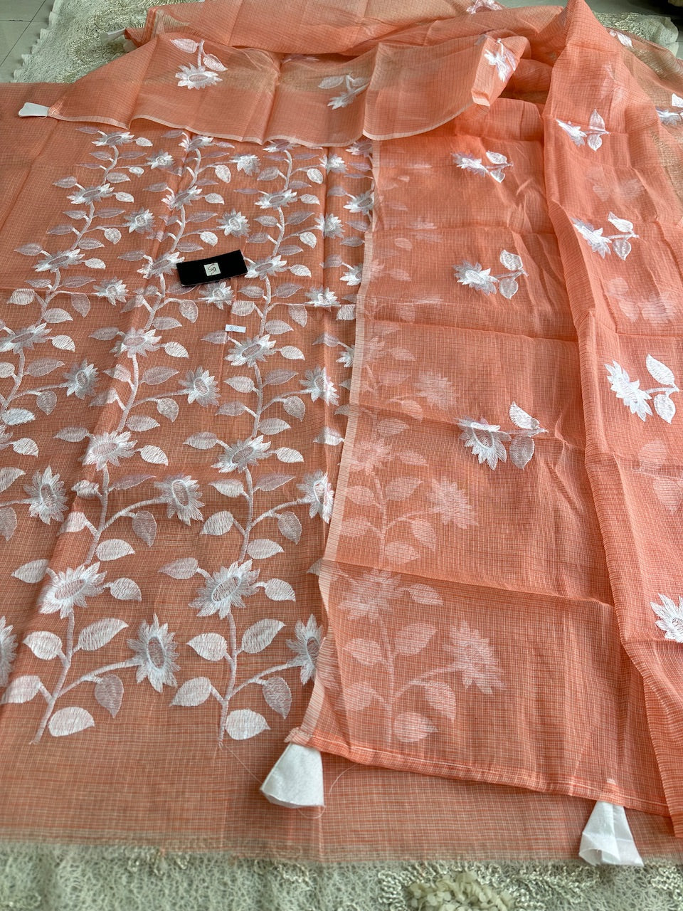 Embroidered Kota Cotton Doria Top N Dupatta (Suit)