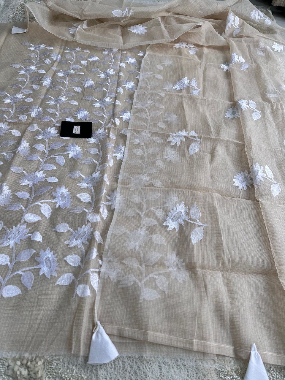 Embroidered Kota Cotton Doria Top N Dupatta (Suit)