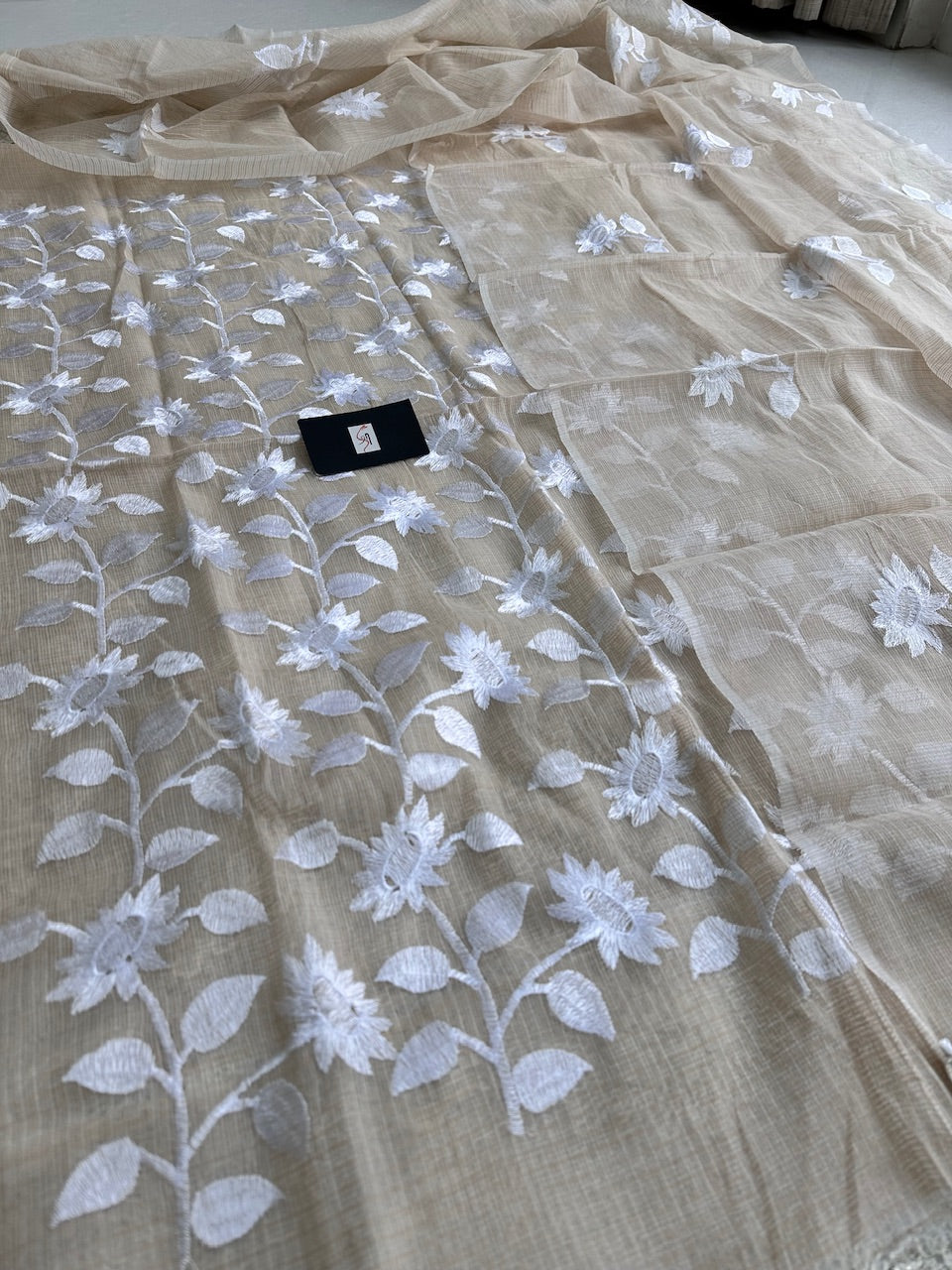 Embroidered Kota Cotton Doria Top N Dupatta (Suit)