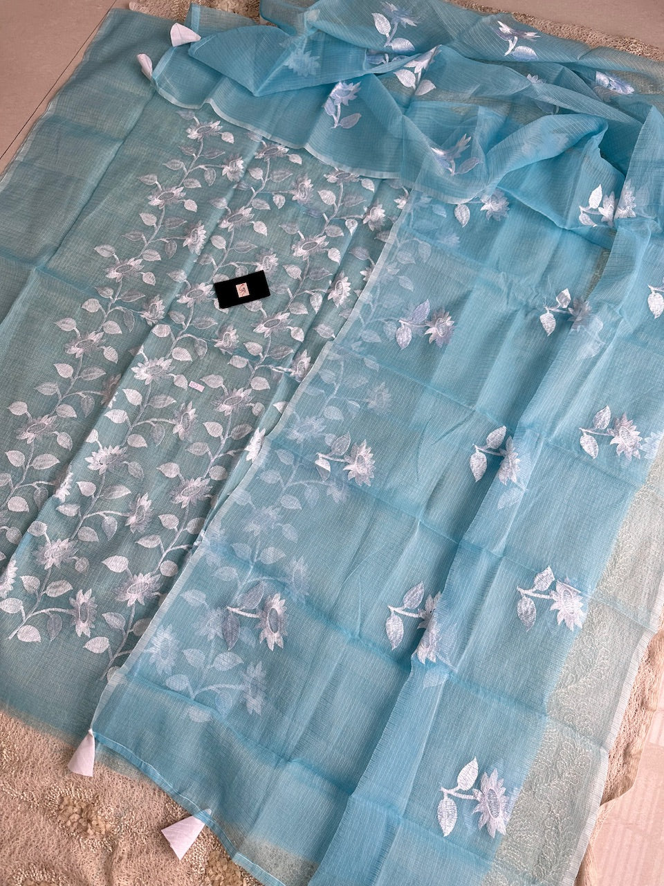 Embroidered Kota Cotton Doria Top N Dupatta (Suit)