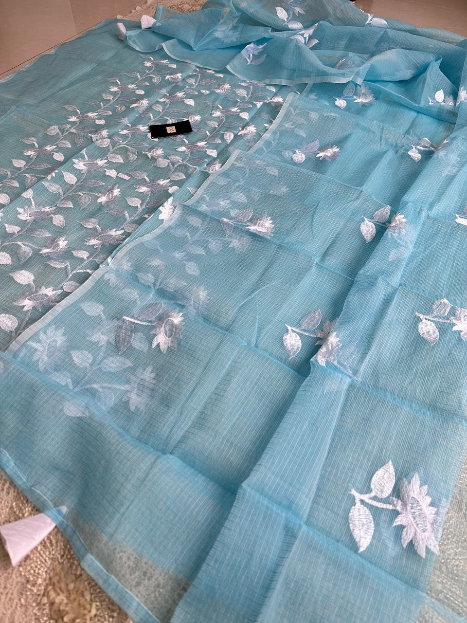 Embroidered Kota Cotton Doria Top N Dupatta (Suit)