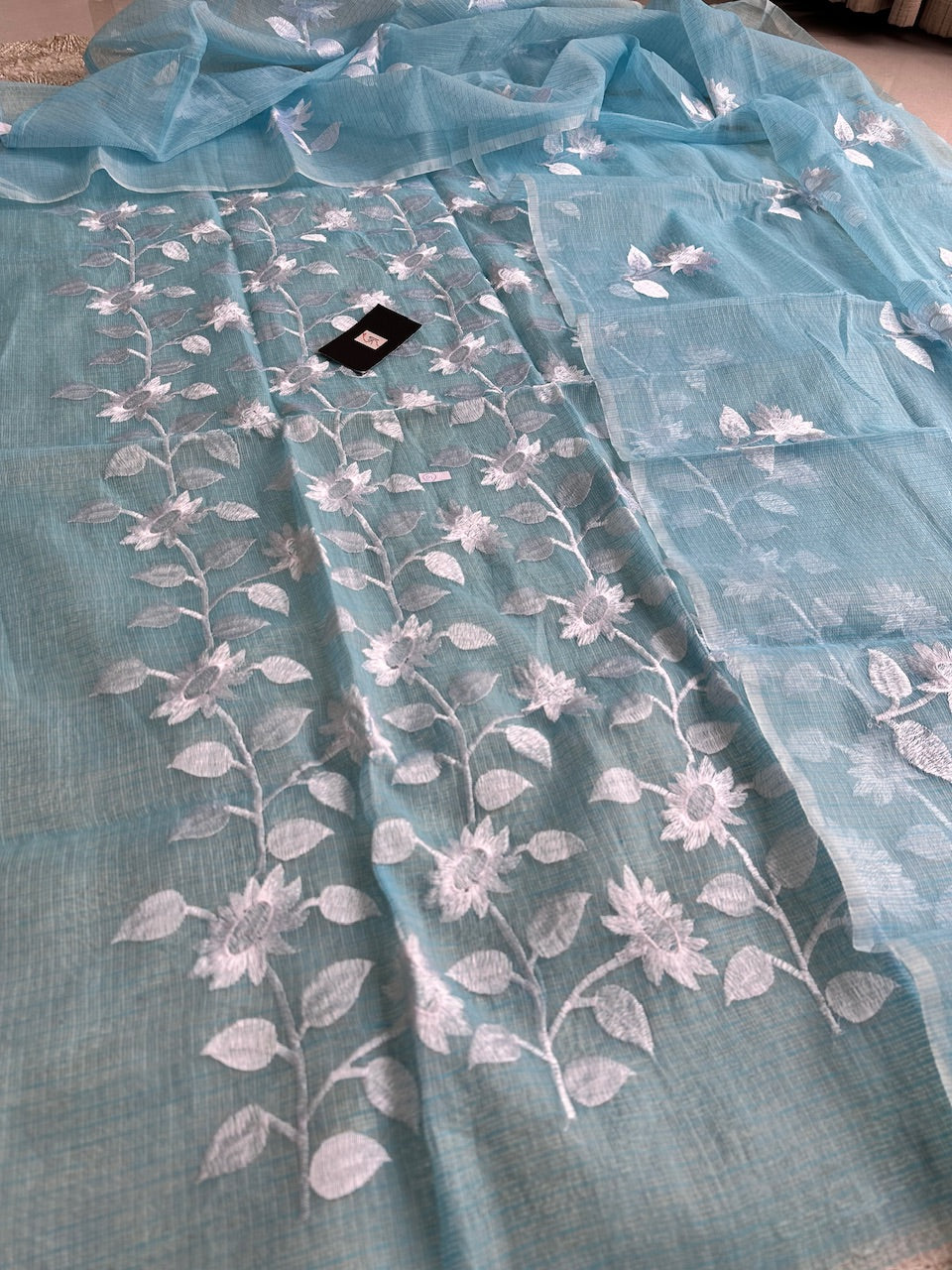 Embroidered Kota Cotton Doria Top N Dupatta (Suit)