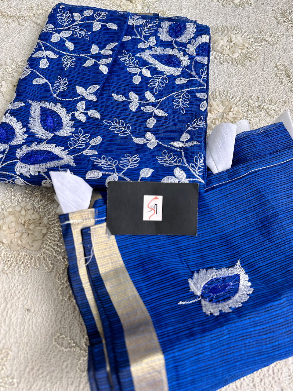 Embroidered Kota Cotton Doria Top N Dupatta (Suit)