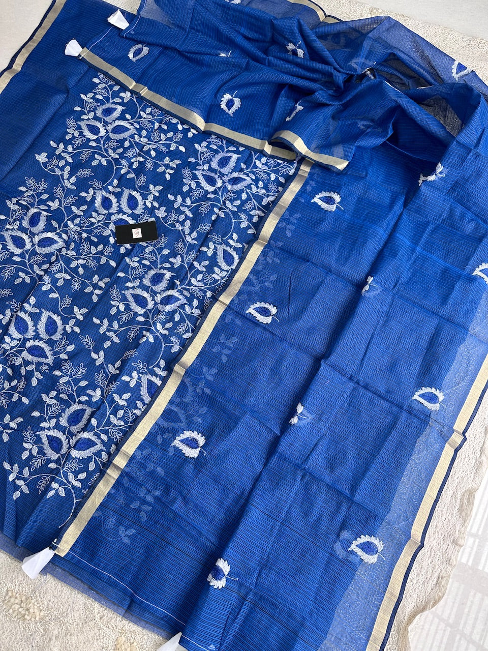 Embroidered Kota Cotton Doria Top N Dupatta (Suit)